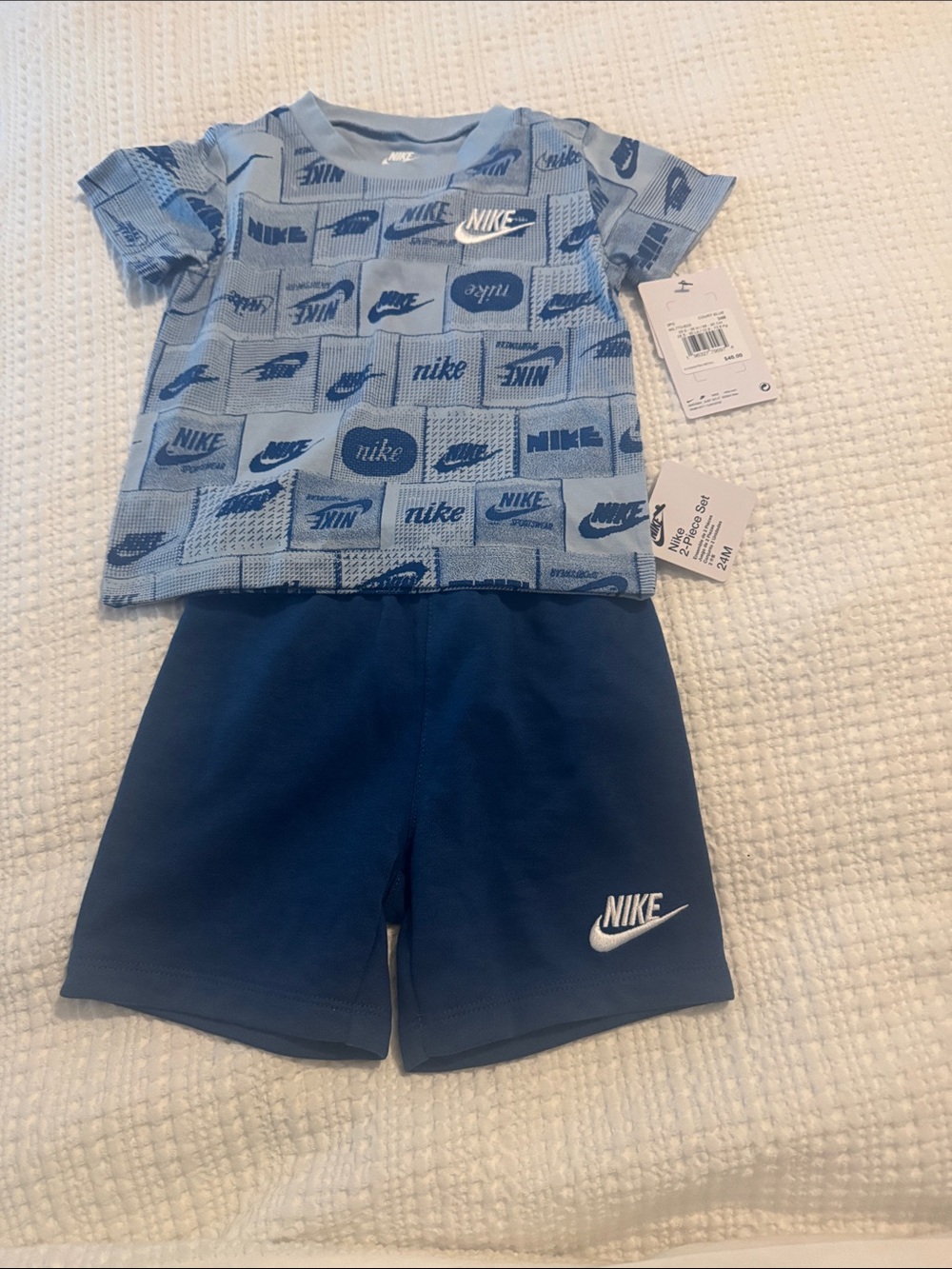 Nike Blue Graphic Tee and Navy Shorts Set